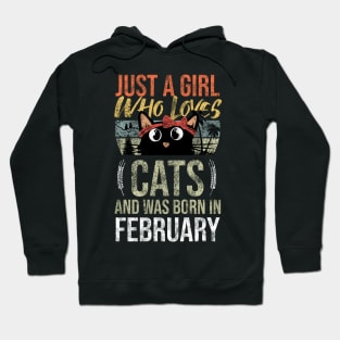 Just A Girl Who Loves Cats And Was Born In February Birthday Hoodie